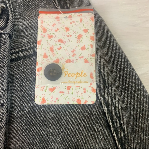 NWT WE THE FREE by Free People Sulphuric Black Parker Denim Wrap Jean Mini Skirt - Picture 8 of 9